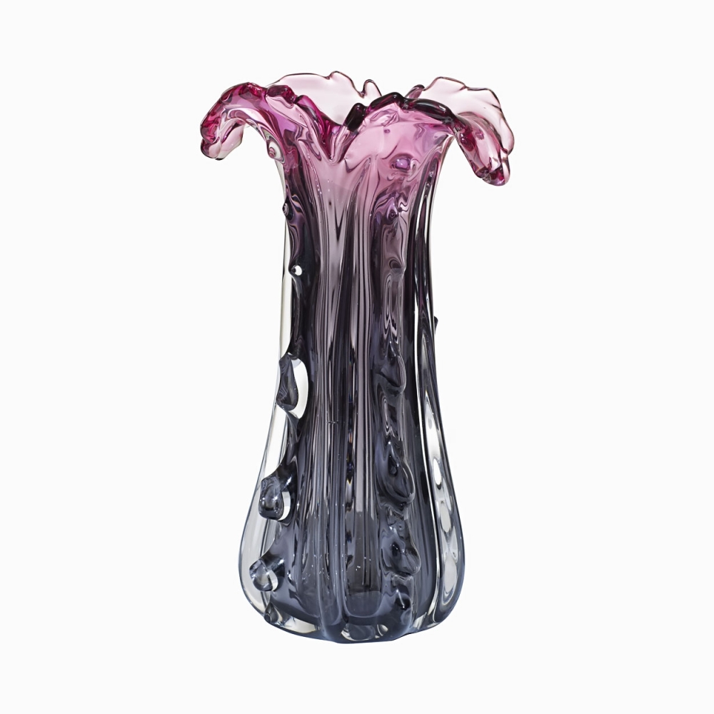 Ваза стеклянная сиреневая