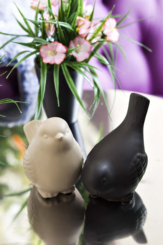 Статуэтка "Птичка" керамическая темно-коричневая 